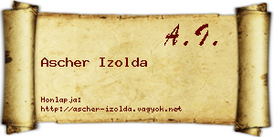 Ascher Izolda névjegykártya